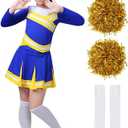 Little Girls' 2 Piece High School Cheerleading Uniform Costume Complete Outfit Cosplay Fancy Dress (4-5T, Long Sleeved)