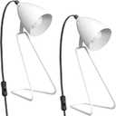 PARTPHONER Table Lamp Set of 2, 350Rotatable Small Desk Lamp, Modern White Reading Bedside Lamps, Suitable for Study, Bedroom, Office, Dorm, Children's Room, 2 Bulbs Included