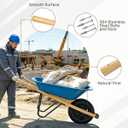 Hyonihao Wheelbarrow Handles Replacement Kit,2 Wedges,1 Pair 59 Inch | Coated Wooden, Pre Drilled, Wheelbarrow Parts, for Gardens, Lawns and Construction Sites 