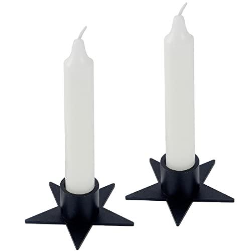 Aglary 2PCS Pentagram Black Taper Candle Holders, Matte Iron Candlestick Holders Centerpieces for Home Decoration, Wedding Anniversary, Party, Housewarming Gifts.