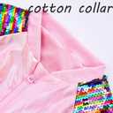 ZYBOUTIC Girls Sequin Jackets Kids Sparkle Jacket Zip Up Outwear Toddler Boys Glitter Sleeve Shiny Metallic Coat Birthday Cloth Christmas Rainbow Pink02 8 Years