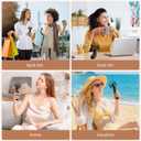 Mini Handheld Fan,USB Rechargeable 3 IN 1 Personal Cooler Fans with Power Bank,LED Flashlight,Small Foldable Portable Pocket Fan-Travel & Emergency Essentials for Outdoor Black