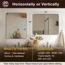 ANDY STAR Gold Bathroom Mirrors for Over Sink, 24x30 Inch Brushed Gold Wall Mirror, Rectangular Metal Framed Vanity Mirror -Modern Clean Design with Superior Stainless Steel Frame