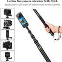 118"/3.0m Advanced Extended Carbon Fiber Selfie Stick for Insta360 X5 X4 Insta 360 X4 X3 X2 ONE RS Action Cameras AccessoriesGreen
