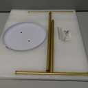 Gold Necklace Rack Stand with Storage Tray - 2 Rods T-Shaped Jewelry Holder Stand for Bracelets, Earrings, Rings | Elegant Vanity & Dresser Top Storage for Women.