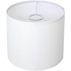 White Linen Small Drum Lampshade, 8.66" Top x 8.66" Bottom x 7.87" High Lamp Shade, Lamp Shade Replacement for Table and Floor Lamps, Pendant LightHandcrafted LampshadeEasy Assembly