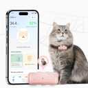 Cat Tracker Mini GPS Tracker Waterproof Dog Tracker with Real-Time Location Escape Alerts for Dogs Cats 6.5lbs+ Pink