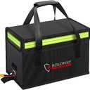 ROLOWAY Lipo Battery Bag Fireproof Bag (15 x 8.5 x 10 inch), Large Lipo Bag Fireproof Battery Bag, Lipo Safe Bag with Comfortable Handle, Reflective Strip, Lipo Charging Bag
