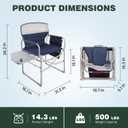 SUNNYFEEL Oversized Camping Directors Chair 2 Pack, Portable Folding Lawn Chairs for Adults Heavy Duty with Side Table,Pocket for Beach, Fishing,Picnic,Concert Outdoor, Foldable Camp Chairs