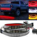 YUGUANG 60 Inch Truck Tailgate Light Bar, Triple Row LED Tailgate Light Strip with Brake Reverse Sequential Turning Signals Strobe Lights (60 Inch Red White Amber)