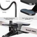 LenTok Magnetic Cell Phone Stand Holder for Bed Laying Down, Lazy Bedside Gooseneck Phone Mount with Clamp Clip for Desk, Desk Tripod for iPhone, Compatible with Magsafe All Smartphone