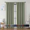 Simplebrand Ava Sage Green Blackout Curtains for Bedroom 84 Inch Length 2 Panels Set, Solid Thermal Insulated Privacy Living Room Window Treatment Curtains Blackout Drapes, W40 x L84 Inch, Sage Green