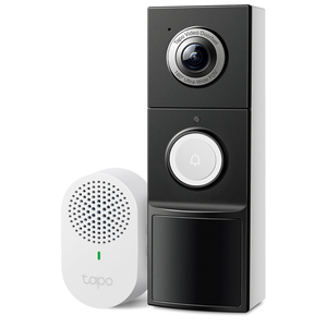 Tapo 2K+ Wired or Battery Powered Smart Video Doorbell with Chime  180° Field of View, Person/Vehicle/Package Detection, Ring Call, 2Way Audio, SubscriptionFree Local Storage or Optional Cloud,D225