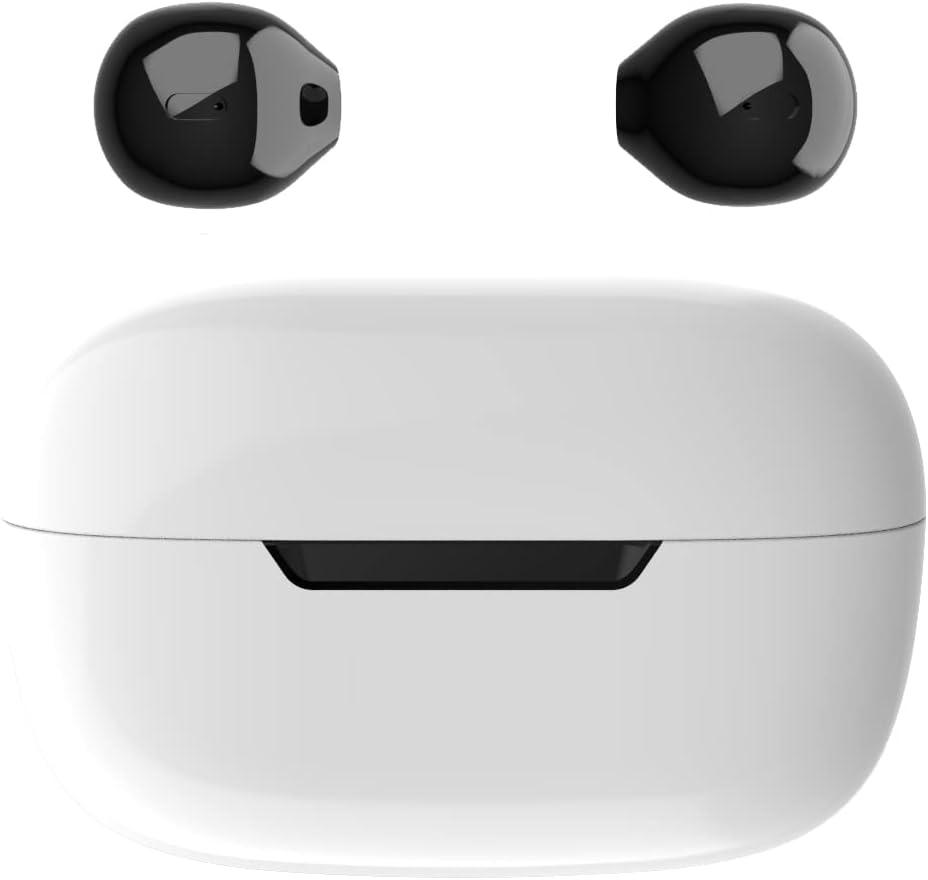 Invisible Wireless Earbuds Bluetooth Mini Size, Semi-in-Ear Ear Buds for Small Ear Canals, Clear Sound for Work, Home, Music, Audiobooks and Podcasts (Black)