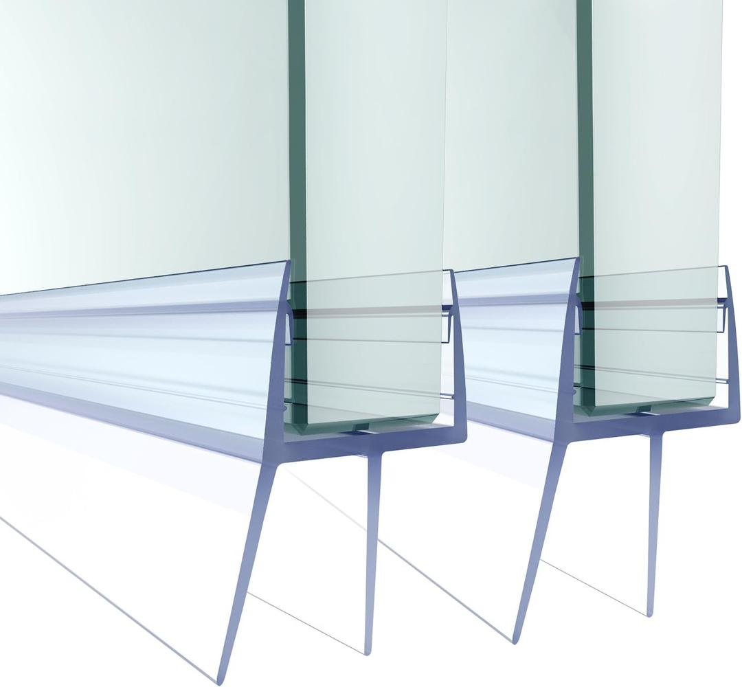 Shower Door Bottom Seal,2 PCS 1/2" X 36" Shower Sweep for 1/2 Inch Glass,Frameless Glass Shower Seal Strip to Seal 12mm Door Gap, Stop Shower Leaks and Create a Water Barrier