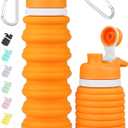 Nefeeko Collapsible Water Bottle, 26oz Silicone Foldable Water Bottles Leakproof BPA Free Travel Water Bottles with Carabiner, Portable Sport Water Bottles for Camping,Hiking Outdoor Indoor Sport