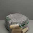 Wimarsbon Small Ottomans, 100% Hand Knitted Pouf Ottoman, Round Footrest with 4 Non-Skid Wood Legs, Boho Dcor Cotton Rope Pouffe Beside Sofa, Leisure Floor Step Chair for Living Room (Grey)