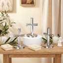 2 x Frienda 12 Pcs Baptism Mini Standing Crosses Metal Crucifix First Communion Table Centerpiece 1.97‘' Cross Bulk Catholic Tabletop for Christian Religious Party Decor Craft Church Prayer Gift(Silver)