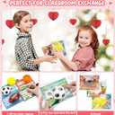 Ellinjan 30 Pack Valentine Cards for Kids Classroom with Sports Squeeze Balls Bulk, Fun Valentine Classroom Gifts, Valentine Exchange for Boys Girls School Class Game Prizes Fidget Toys Party Favors