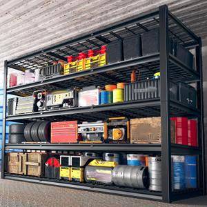 60" W Garage Shelving Heavy Duty Storage Shelves 3000LBS Metal Shelving Adjustable Metal Shelves for Storage Industrial 5 Tier Garage Shelves for Warehouse Basement Pantry 60"W x 24"D x 72"H