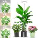Grow Light, 80 LEDs Full Spectrum Plant Light for Indoor Plants, Height Adjustable 10"-65" Growing Lamp with Auto Timer for 6/12/16Hrs,3 Optional Spectrums,5 Brightness, 1 Pack (6.3in-White-Stake Only)