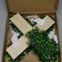 Zeyune Large He is Risen Cross Wreath Green Faux Plant Wooden Design Foldable Easter Door Wreath Decoration for Front Door Christian Faith Hanging for Spring Home Porch Farmhouse