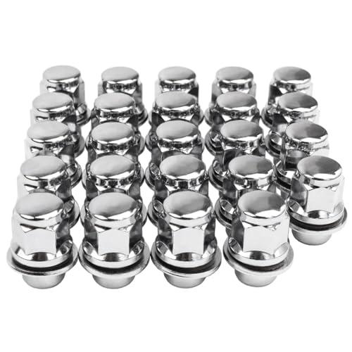 12x1.5 Lug Nuts 20 Pcs Chrome Closed End Mag Style Lug Nuts with Washer 13/16" (21mm) Hex Compatible with Toyota Camry/Corolla/Tacoma Lexus