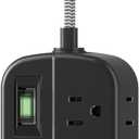 Short Extension Cord Surge Protector, 6 AC Outlets with 4 USB Fast Charge (5V/3.4A 17W), 3' Mini Extension Cord, Small Compact Power Strip, Flat Outlet Extender, 1080J for Home Office Dorm