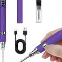 Rechargeable Thread Burner kitKnitting & Beading Thread Burning ToolFor Leather Craft,Sewing,Weaving And Stringing, Beading,Wooden Board Hot Stamping,Molten Wax Carving. (Purple)