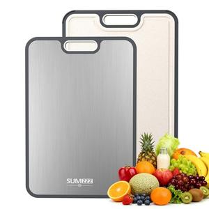 Titanium Cutting Board for Kitchen, Cutting Board Double Sided Food Grade, Pure Titanium/PP, Easy to Clean Large Size 16”×11”