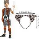 Moonear Leopard Ears Headband with Mask for Women,Leopard Costume Accessories for Halloween Cheetah Cat Cosplay