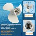 Boat Propeller fit Yamaha 50/60/ 70/75/ 80/85/ 90/100/115/130 HP, 13 5/8x13