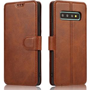 QLTYPRI for Samsung Galaxy S10e Case Premium PU Leather Simple Wallet Case TPU Bumper Card Slots Kickstand Magnetic Closure Shockproof Flip Cover for Galaxy S10e - Brown