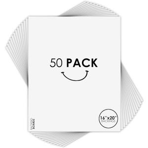 Golden State Art, 16x20 Picture Mat Matte Backerboards for Framing. Pack Contains 50 Backing Boards (White, 50 Pack)