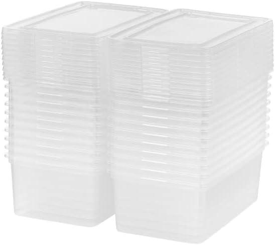 For 5 qt. Plastic Storage Bin with Lid in Clear (20-Pack)