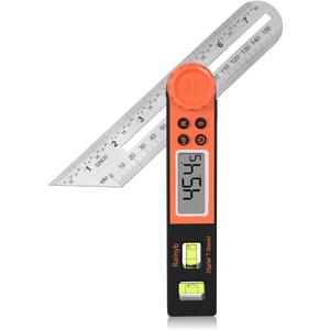 Digital Angle Finder Protractor 0-360 Degree T-Bevel Gauge & Protractor with Horizontal Vertical Bubble & Full LCD Display for Woodworking, Metalworking, Construction