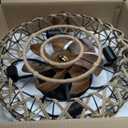 20''Rustic Hemp Rope Caged Ceiling Fans with Lights and Remote Hand-Woven Rattan Flush Mount Ceiling Fan with Light Farmhouse Boho Include Bulbs 6 Speeds Reversible for Bedroom, Kitchen Island