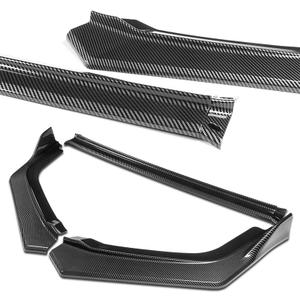 HYPERSPEED Front Bumper Spoiler Lip 3PCS ABS Type-R Style Fit for Honda Civic Sedan 2022 2023 2024, Car Mods Exterior Accessories Replacement Parts Assembly, Air Chin Body Kit Splitter (Carbon Look)