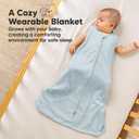 2-Pack Baby Sleep Sacks, Zipper Wearable Blanket - 0.5TOG Organic Cotton, Lightweight, Soft Cozy Toddler Sleeping Sack 6-12 months,Easy to Wear Large Newborn Transition Swaddles Sleepsacks(Glacier, M)