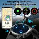 Smart Watch for Men Fitness Tracker GPS: Military Smart Watches for Android/iPhone GPS Watch 1.43" AMOLED Make Answer Call Running Digital Mens Watches Samsung Compatible Step Tracker Heart Monitor