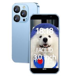 Mini 3G Smartphone Unlocked, 3.0" HD Android Dual Sim Quad Core Face ID Mini Premium Child Small Cell Phone World's Smallest Student Pocket Cellphone, 2+16GB Light Blue