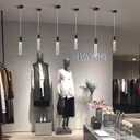 1 Light Pendant Lights Kitchen Island, Black Modern Crystal Pendant Light Fixtures Suitable for Kitchen, Restaurants, Dining Room, Bedrooms