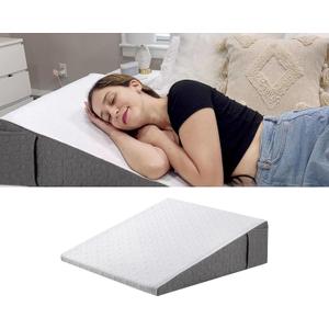 7.5" Wedge Pillow for Acid Reflux Relief/Seniors, Wedge for Bed to Elevate Head, Acid Reflux Pillow, with Memory Foam Top Bed Wedge Pillow for Sleeping,Reading,Rest,Leg Elevation