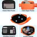 VOROLO Fanny Pack For Women And Men Crossbody Bag Belt Bag with Adjustable Strap Graduation Gifts (Black+Orange-1)