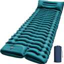 Camping Sleeping Pad, Ultralight Camping Mat with Pillow Built-in Foot Pump Inflatable Sleeping Pads Compact for Camping Backpacking Hiking Traveling Tent (Dark Green1)
