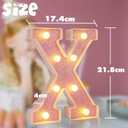 Small Led Marquee Letters, Light Up Letters, 8.58 Inch Led Letter Lights, Battery Powered Lighted Sign for Table, Party, Birthday, Christmas Decor (Pink Glitter, Letter X)