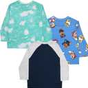 Nickelodeon Paw Patrol Long Sleeve Tees 3 Pack, Paw Patrol Long Sleeve T-Shirt 3-Pack Bundle Set for Boys (Blue)