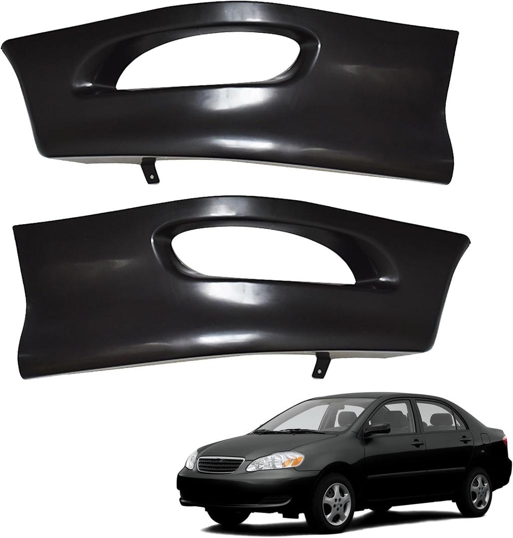 munirater Front Bumper Lips Set LH/RH Replacement for 2005 2006 2007 2008 Corolla S Style Front Wrap Angle