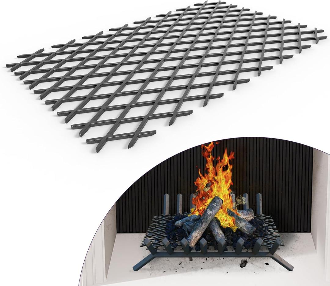 Mxclimate Ember Retainer for Fireplace Grate, Keep Burning Embers from Falling, Fire Place Asseccories for Indoor Outdoor,Fire Pits,Camping (16 x 10 Inch)