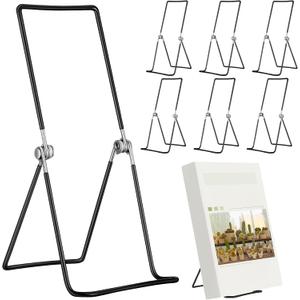 6 Pack 9.17 Inch Large Metal Book Stand for Display Adjustable Display Holder Easel Collector Stand for Home Office Back to School Books Frames Comic Plates Album CD Magazine